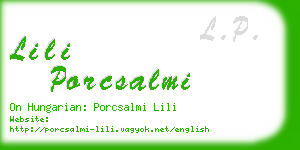 lili porcsalmi business card